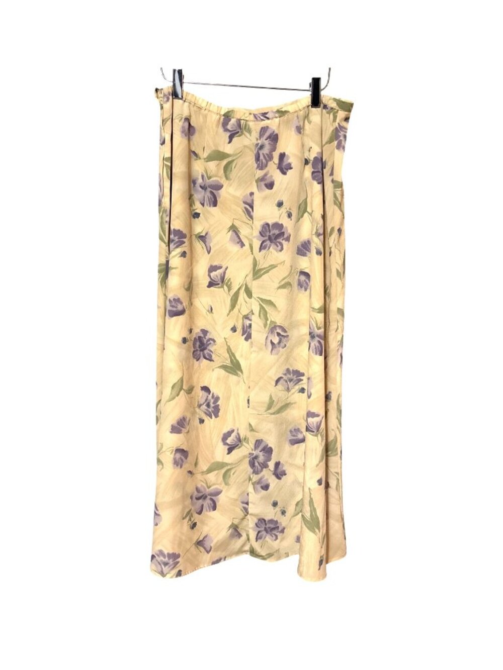 Vtg Judy Smith Classics Floral Yellow Maxi Skirt 16 coquette spring cottage - Picture 2 of 5